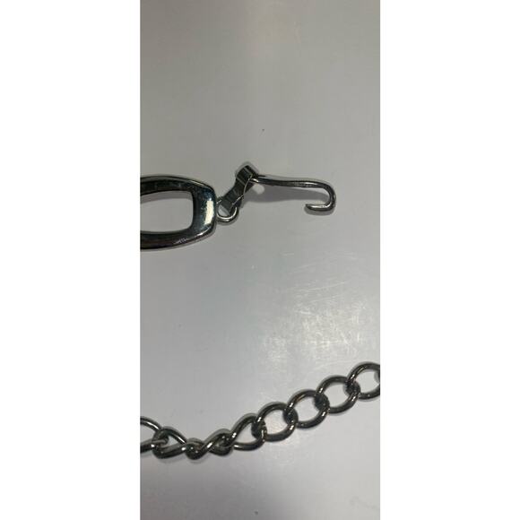 Silver Tone Chain Link Belt With Decorative Links Fits 19 To 35 Inches - Picture 3 of 4